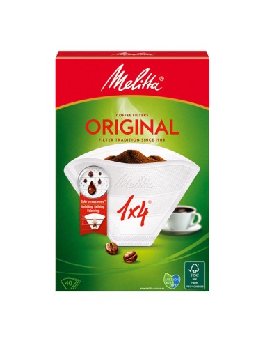 Filtro café 1-4 tazas 40 unid. melitta